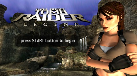 Tomb Raider Legend title screen for PSP